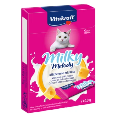 Vitakraft PRZYSMAK DLA KOTA MILKY MELODY KREM Z MLEKA Z SEREM 7x10 g mleczna przekąska dla kota