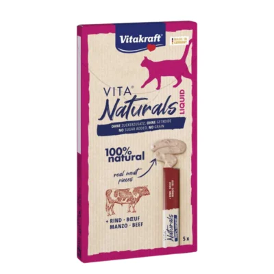 Vitakraft PRZYSMAK DLA KOTA NATURALS LIQUID SNACK WOŁOWINA 5x15 G (saszetki)