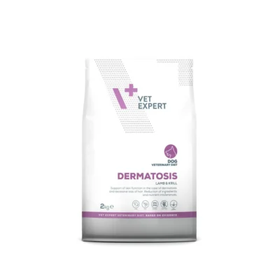 Vet Expert VETERINARY DIET DOG DERMATOSIS LAMB/KRILL sucha karma z jagnięciną i krylem dla psów z zaburzeniami dermatologicznymi i nietolerancją pokarmową