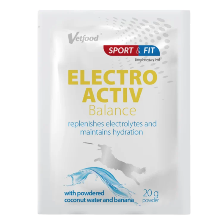 Vetfood ELECTROACTIV BALANCE BANAN 20 G  elektrolity do stosowania w upały i przy biegunce - thumbnail